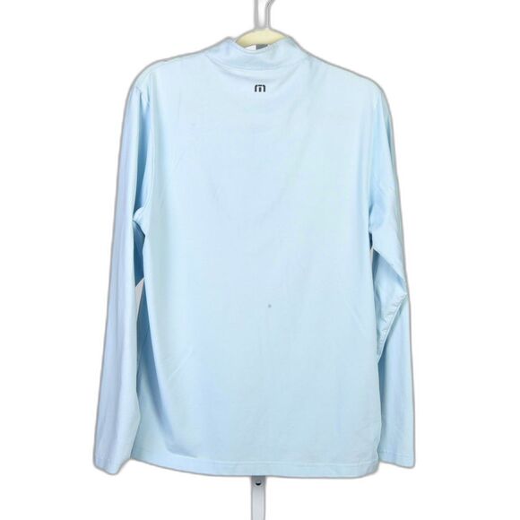 Travis Matthew Blue Striped Golf Pullover Wrinkle Resistant Size M - Picture 2 of 2
